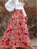 Women's Elegant Spring/Summer Printed Loose Half Skirt - European & American Holiday Style
