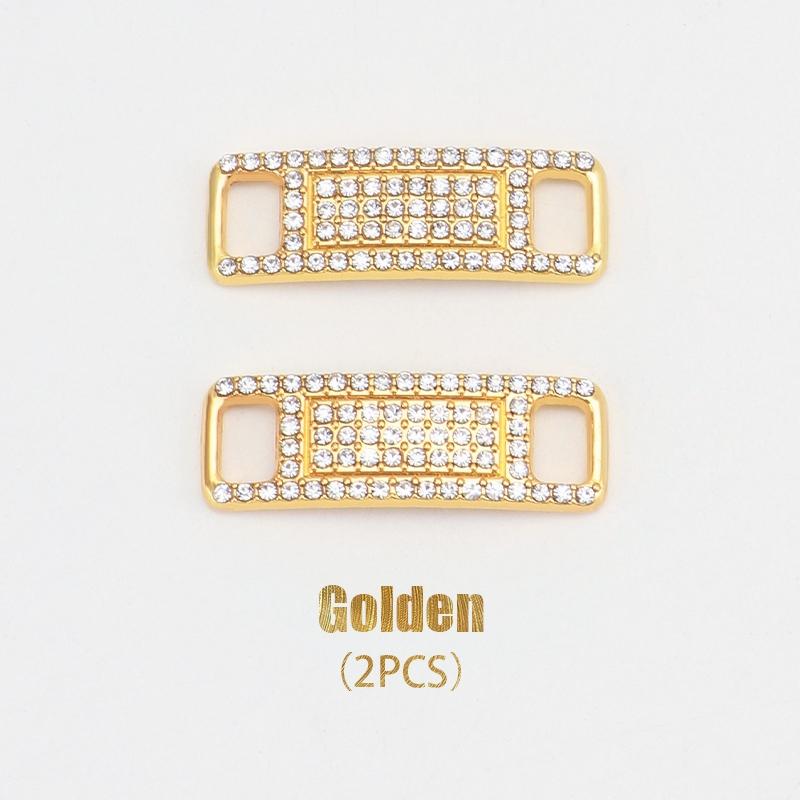 2Pcs AF1 Fashion Diamond Shoelace Buckle  Metal Shoelace Decoration Sneaker Lace Buckle Shoe Accessories золотой