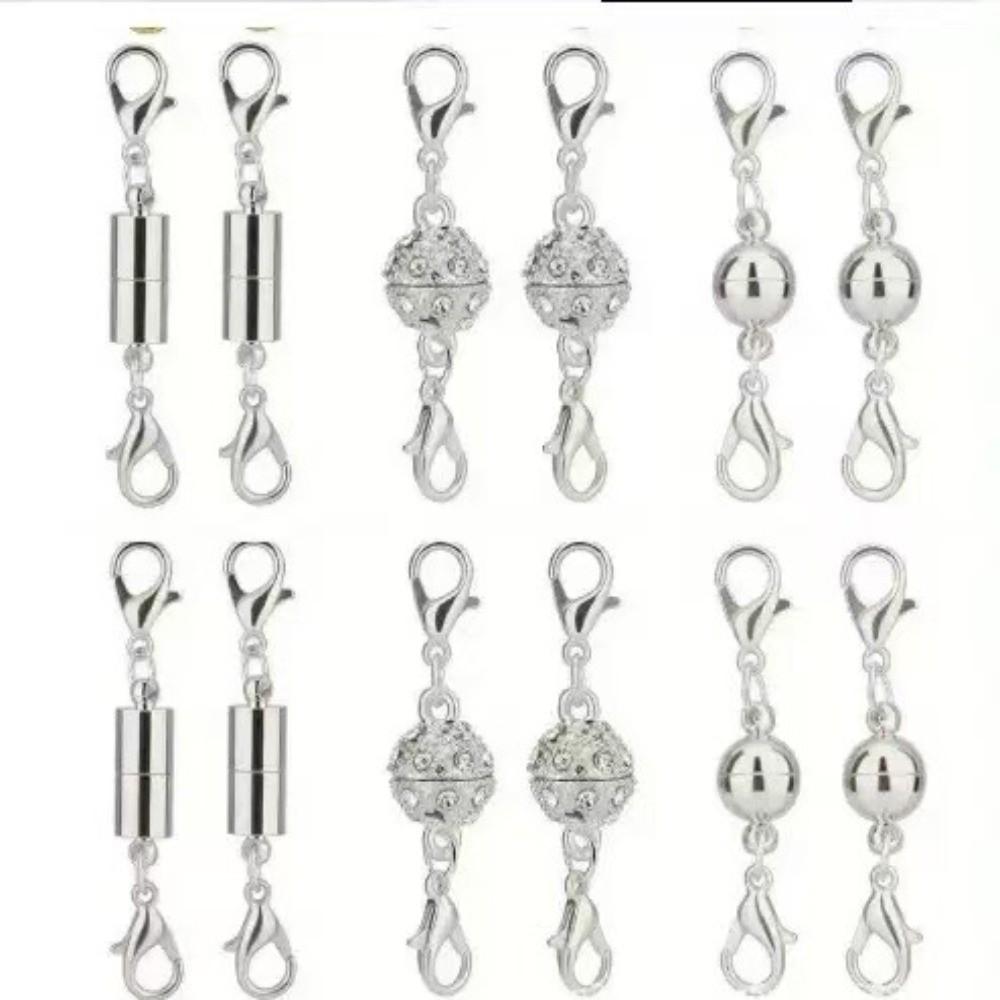 12pcs New Gold & Silver Magnet Connector Clasp Lobster Clasp DIY Clasps Jewelry Clasps Couple Necklaces