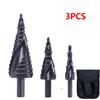 1/3PCS 4-32mm HSS Cobalt Step Drill Bit Set Nitrogen High Speed Steel Spiral for Metal Cone Triangle Shank Hole Metal Drills