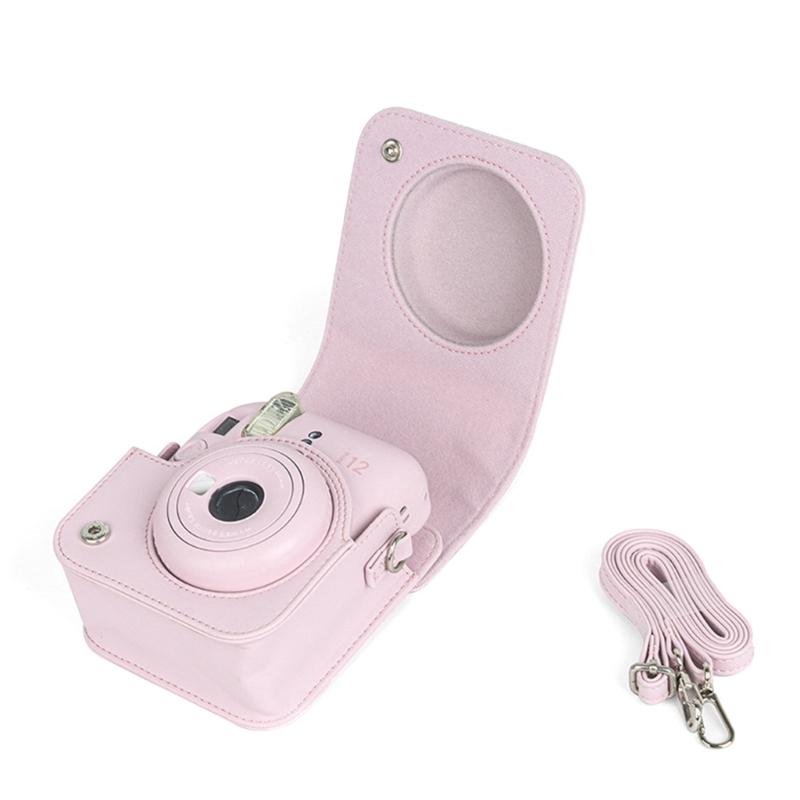 Camera Case PU Leather Soft Silicone Cover Bag for  Polaroid Film Camera Bag w/Shoulder Strap