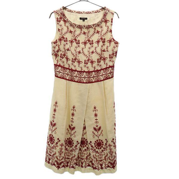 TOCCA made in Japan Overall handle No sleeve one piece 2 Beige x red Women Used