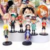 One Piece 6pcs Role Pvc Toy Model Desktop Decoration Children Christmas Gift