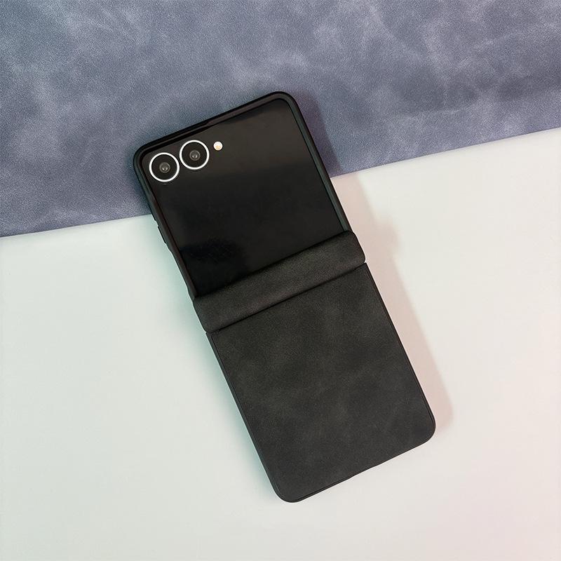 Compatible Leather Case for Samsung Galaxy Z Flip 8: Full Hinge Coverage & Drop Protection for Z Flip 6/7.