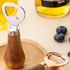 JOYBLISS 1PC Beer Bottle Opener Solid Wood Handle Stainless Steel Bottle Opener for Household Use