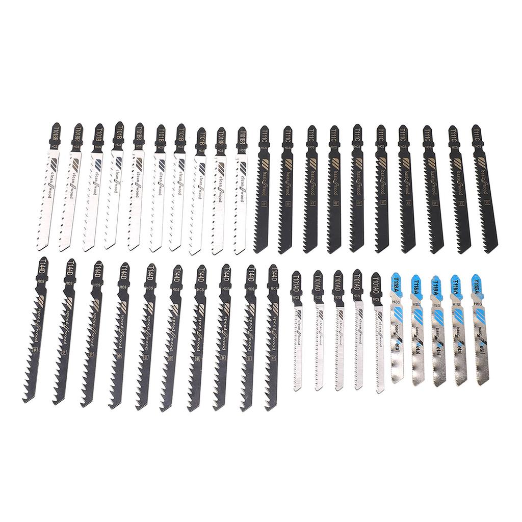 40Pcs Jigsaw Blade 6 Types High Speed Steel Reciprocating Sabre Saw Cutting Tool for Wood
