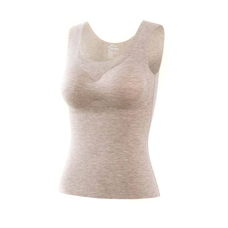 

Женский бесшовный жилет Tangge из шелка и кашемира Mulberry — теплый, мягкий и тонкий для осени/зимы. L светло-коричневого