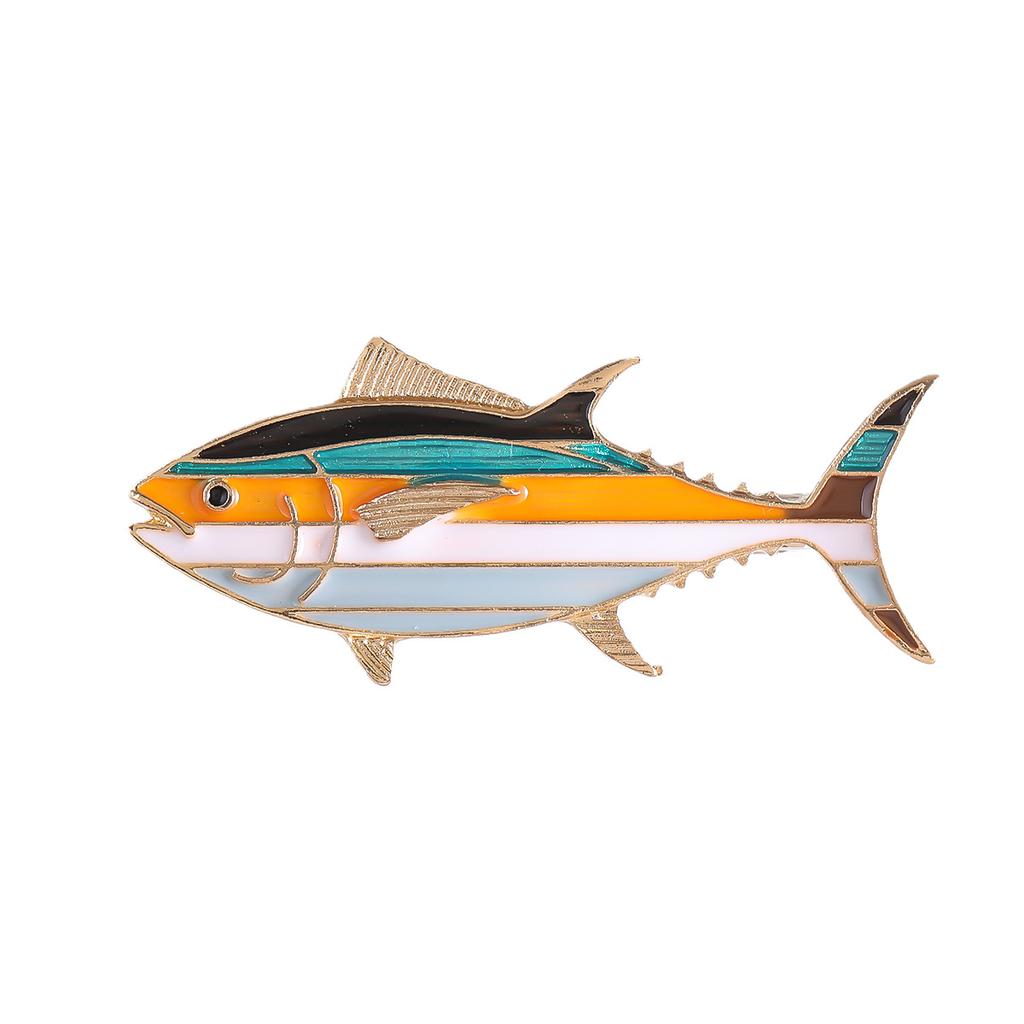 New European and American Fashion Oil Dripping Tuna Brooch Ocean Art Cartoon Corsage Women's Pin Badge