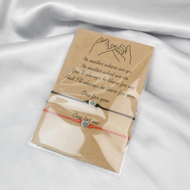 2pcs Sister Couple Bracelet Matching Heart Bracelets Jewelry Gift for Sister Women Birthday Presents for Girlfriend