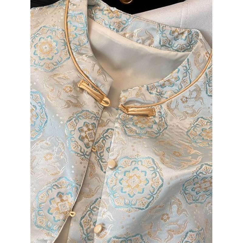 Blue vest women's annual sleeveless vest thin early spring outer wear imitation high-end