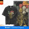 DE BEES T-shirt Unisex in Cotone Lavato Acido con Stampa Grafica Esclusiva Cool Vintage Streetwear T-shirt da Uomo Taglia Grande Tee per uomo