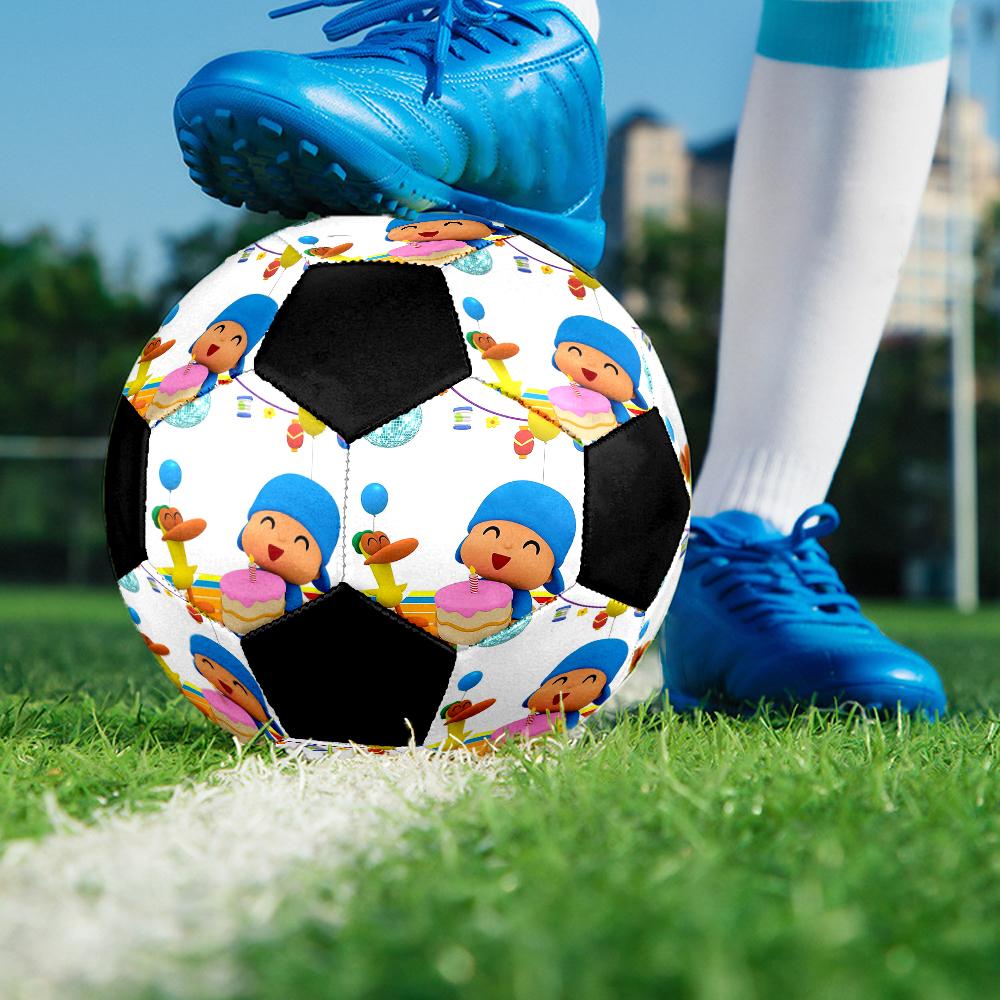 Pocoyo Theme Size 5 Soccer Ball, Suitable for Both Indoor and Outdoor Matches, a Gift Suitable for Everyone.