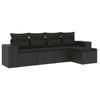 VidaXL Garden Lounge Set with Cushions 5 Pcs, Patio Sofas, Patio Furniture Set, Outdoor Furniture, Black 3254822