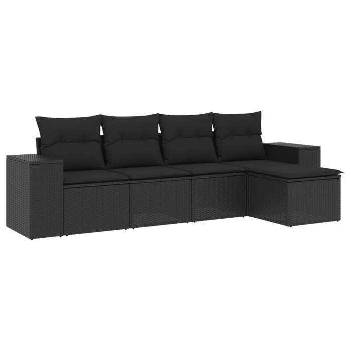 VidaXL Garden Lounge Set with Cushions 5 Pcs, Patio Sofas, Patio Furniture Set, Outdoor Furniture, Black 3254822