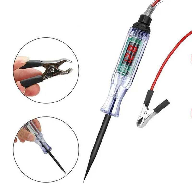 Car Truck Voltage Circuit Tester 3-70V Digital Display Long Probe Pen Light Tester Automobile Diagnostic