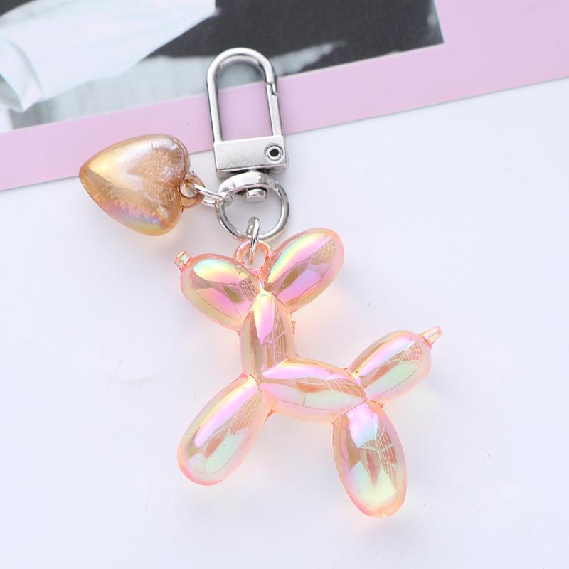Adorable Balloon Dog Pendant Earphone Case with Heart Keychain - Fashionable and Versatile Accessory