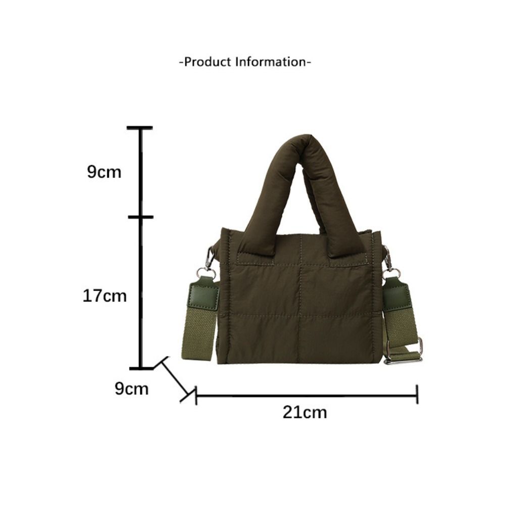 Versatile Lightweight Puffer Tote Bag Large Capacity Casual Quilted Crossbody Bag Down Cotton Bag For Women