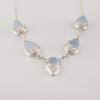 Milky Opal Gemstone Silver Necklace, 925 Sterling Silver White Opal Necklace For Women, Wedding Necklace RN-1-19