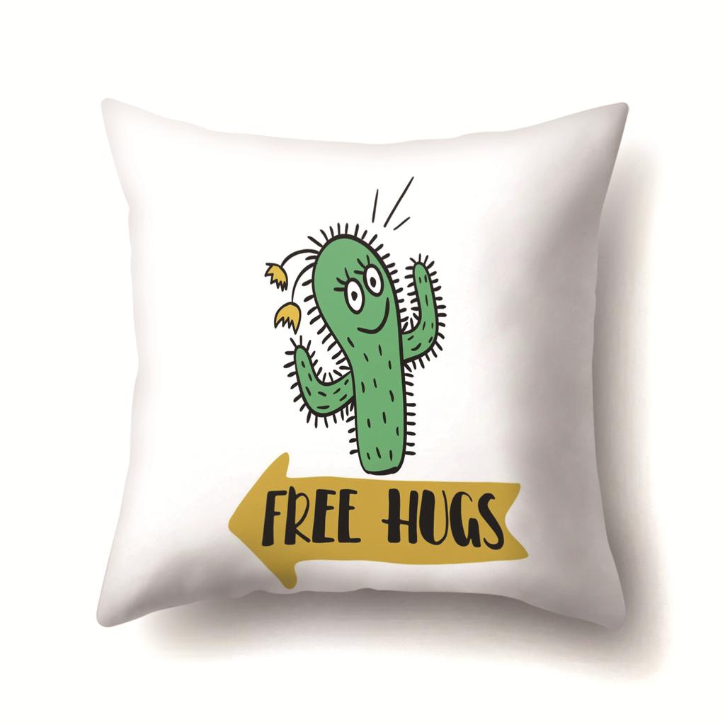 Unicorn Cute Cactus Polyester Pillow Cover Cushion