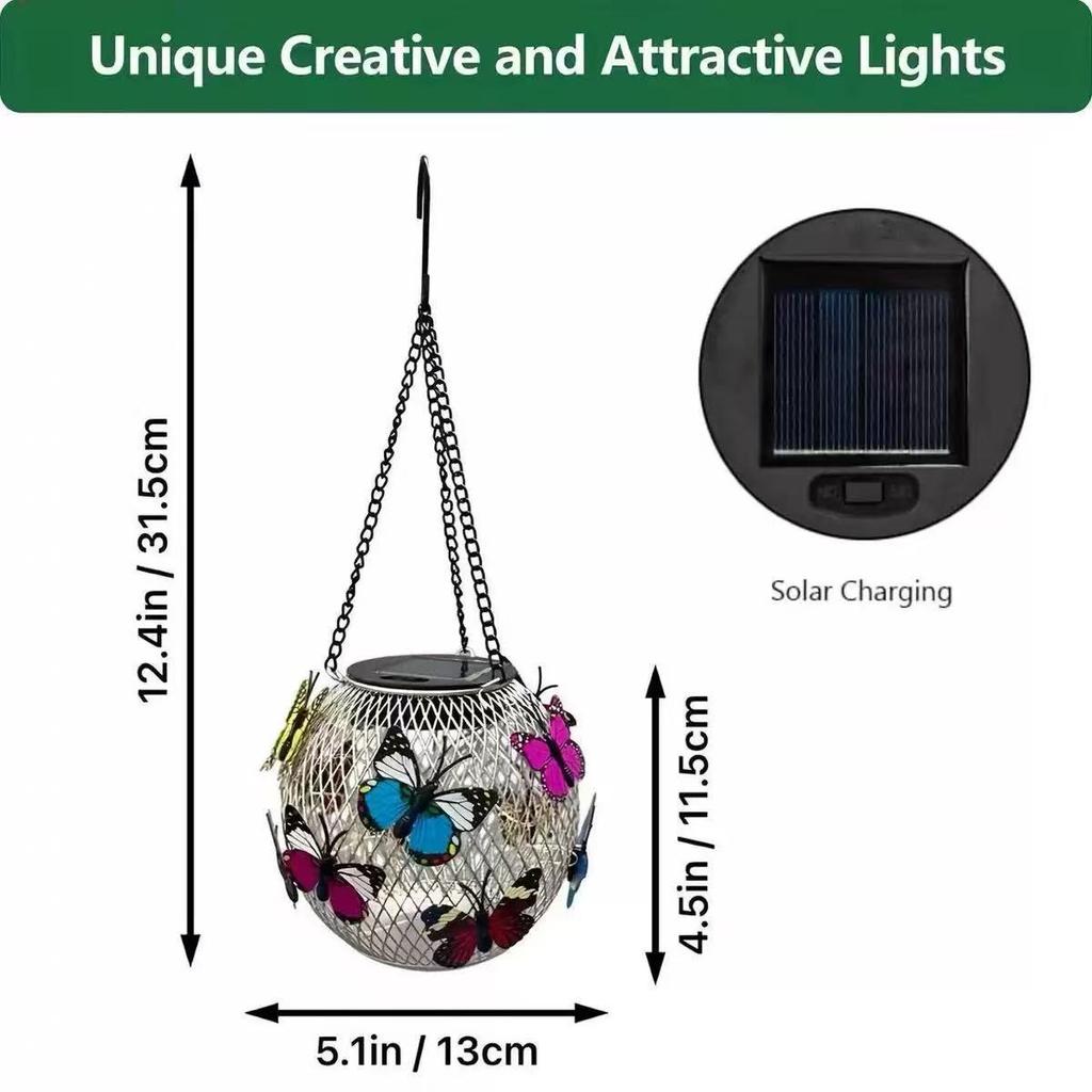 JYL TS/063,Hanging Hollow Iron Solar Outdoor Light for Garden Landscape Night Lamp Home Ambient Projection Light