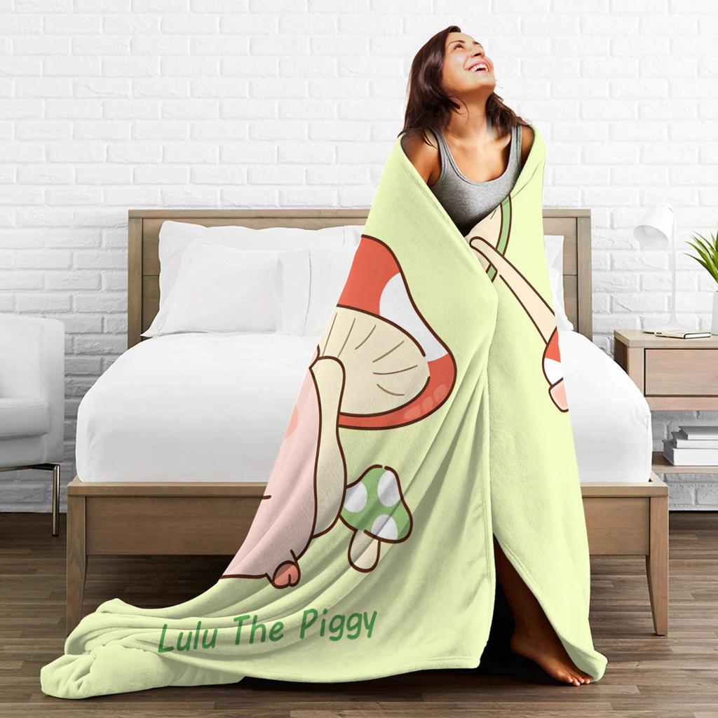 Cartoon L-Lulu Pig  Blanket Quality Warm  Throw Blanket Spring Airplane Travel Living Room Pattern Bedspread