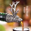 Stag Head Wine Pourer, Zinc Alloy Deer Head Liquor Bottle Pour Spout, Decorative Wine Bottle Stopper Pourer for Red Wine Whiskey Brandy Bar Home Party