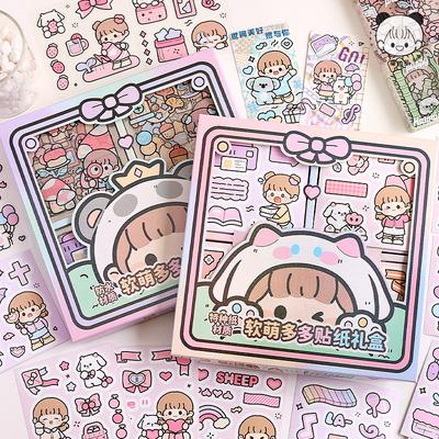 MINKYS 72 sheets/Box Transparent PET Paper Decorative Stickers Laptop Kpop Toplader Photocard Sticker Kids Gift