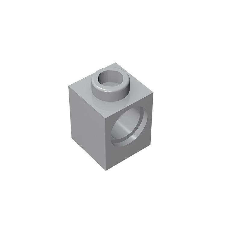 

50g MOC Building Blocks: 6541 Compatible Loose Parts - 1x1 Stud Bricks with Hole 50g (approx. 125 pcs) светло-серый
