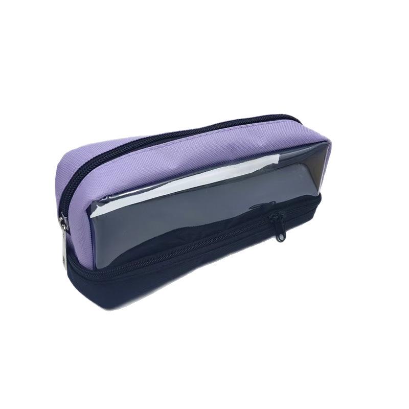 Two-Tone Transparent Large Capacity Pencil Case for Students