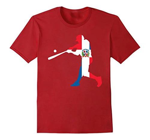 Hot Sale Dominican Republic Baseball Flag TShirt 100 Cotton ONeck Summer Short Sleeve Casual Mens Tshirt Size S3XL S