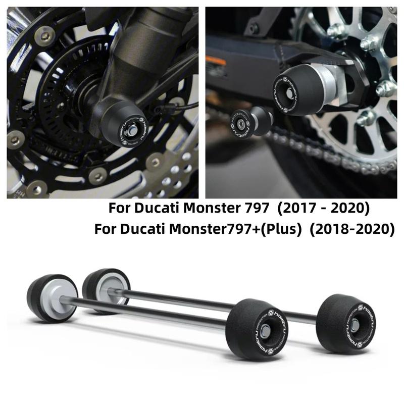 Pour Ducati Monster 797 2017 2018 2019 2020 Moto Axe de Roue Avant Arrière Curseur de Chute Protection de Roue de Moto