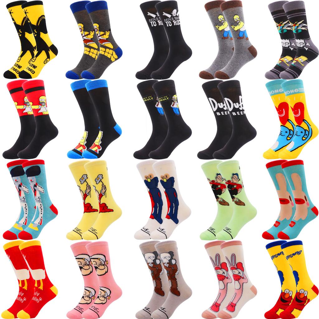 High Quality Custom Calcetines Socken Comic Character Cotton Funky Funny Cartoon Women Socks