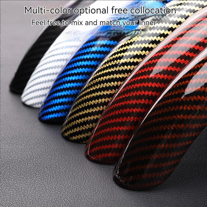 36cm Carbon Fiber Car Steering Wheel Cover Non-slip Sports Ultra-thin Card Cover Summer Auto Handle Protective Cover Type D