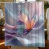 1pc Bathroom Shower Curtain, Butterfly Garden Visit Experience, Fantasy Festival Shower Curtain, Includes 12 Hooks, 180*180cm