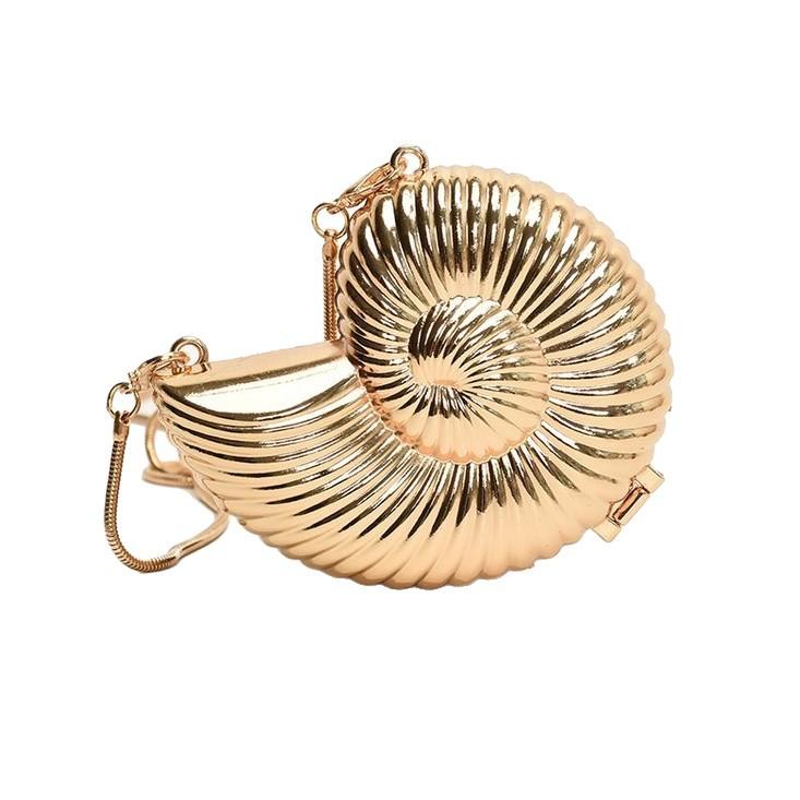 Conch Evening Clutch Handbag Fashion Acrylic Gold Plating Underarm Bags Silver Box Designer Style Party Shoulder Messenger Purse