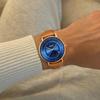 a.b.art Men's Watch Quartz Swiss Parts Sapphire Glass 41mm blue dial Braun leather belt Slim Waterproof Simple Minimalist Design Business Gift