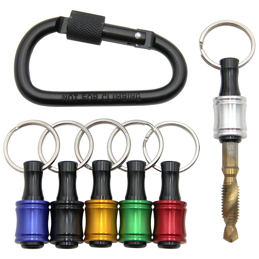 12Pcs Multi Color Quick Release Connecting Rod Keychain Set with 1/4 Hex Screwdriver Head & Conversion Sleeve Fast Tool Changes.