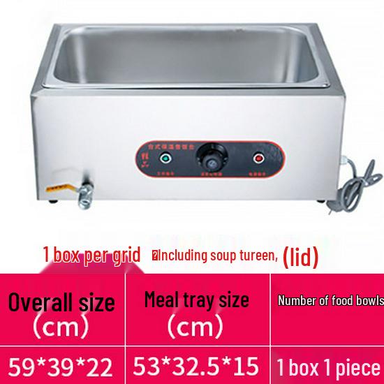Stainless Steel Electric Food Warming Table - Multi-Functional Countertop Heater for Soups & Dishes.