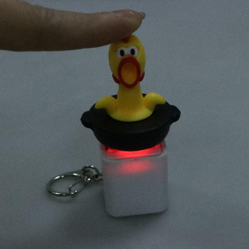 1Pcs Stress Relief Plastic Toys Creative Cartoon Sharp Crying Chicken Voice Button High Aesthetic Edc Keychain For Children Gift