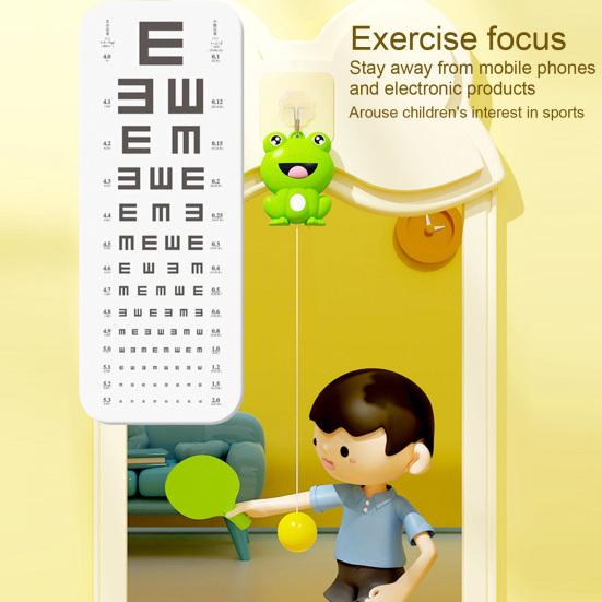 1 Set Tennis Trainer Highly Resilient Height Adjustable Hand-eye Coordination Cartoon Rabbit Table Tennis Trainer Indoor Sports
