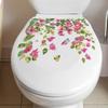Self-adhesive Toilet Sticker Flower Painting Floral Wall Decals Bathroom Decor Removable Home DIY Sticker Decorative Wall Decals