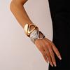 Metallic Geometric Asymmetry Hollow Geometric Opening Bracelet Exaggerated Bracelet