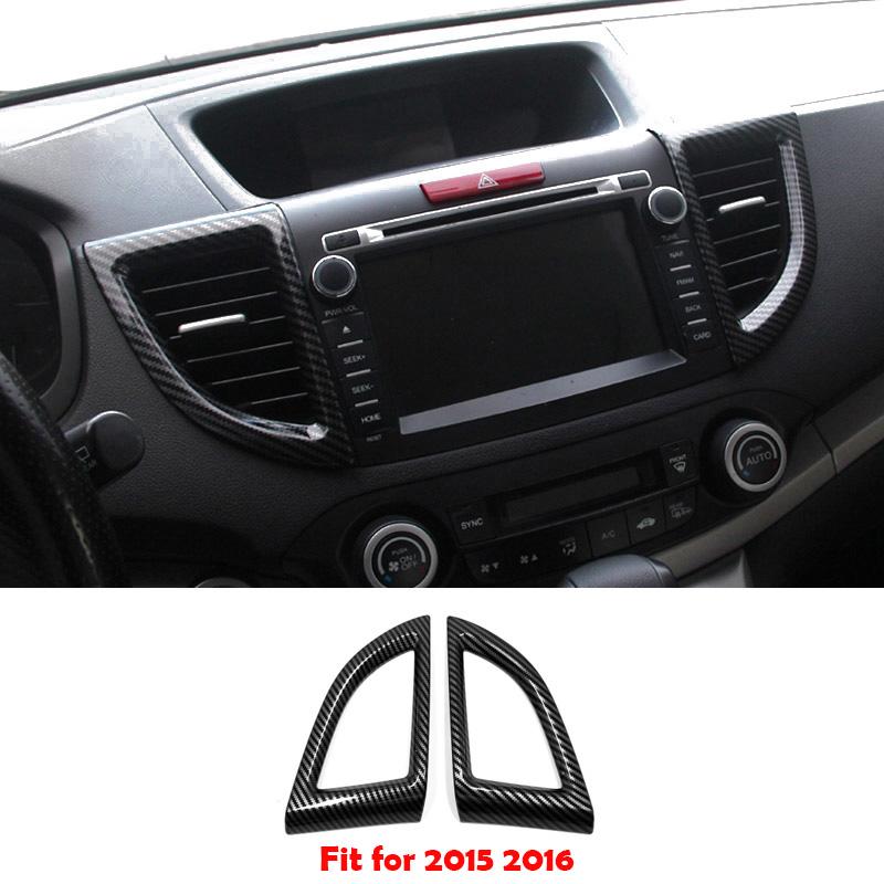 RHD For Honda CRV CR-V 2012 - 2016 Carbon Car Armrest Window Glass Lift Switch Water Cup Gear Shift Air Conditioner Vent Frame