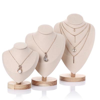 Velvet Jewelry Display for Woman Necklaces Model Bust Show Exhibitor 3color Pendants Mannequin Jewelry Stand Organizer