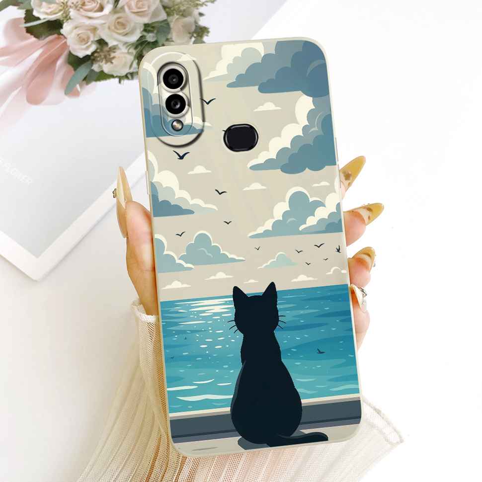 Casing For Samsung Galaxy A10s Cute Cat Pattern Shockproof Back Cover Silicone Phone Case For Samsung A10 s A 10s A10s Soft Case