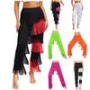 Dames Latin Dans Kostuum Broek S-3XL: Tweedelige Kleur Tassel Franje Broek met Elastische Tailleband voor Chacha Tango Rumba
