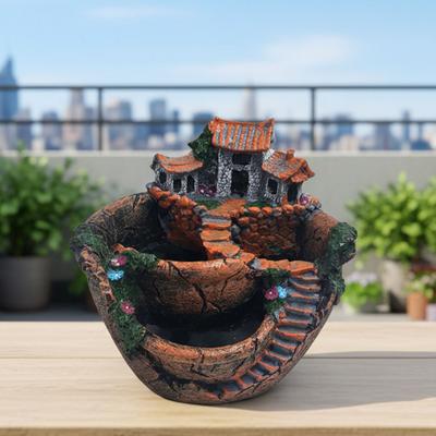 Sukkulententopf Kleiner Pflanzenhalter Dekorativer Bonsai-Behälter Multifunktionaler Gartenpflanztopf Tonnenform für Kräuter Kakteen Sukkulenten