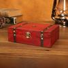 Gray Wooden Vintage Storage Box With Lock For Jewelry Organizer Decoration Home