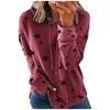 Women S Plus Size Loose Fit Star Print Hooded Sweatshirt