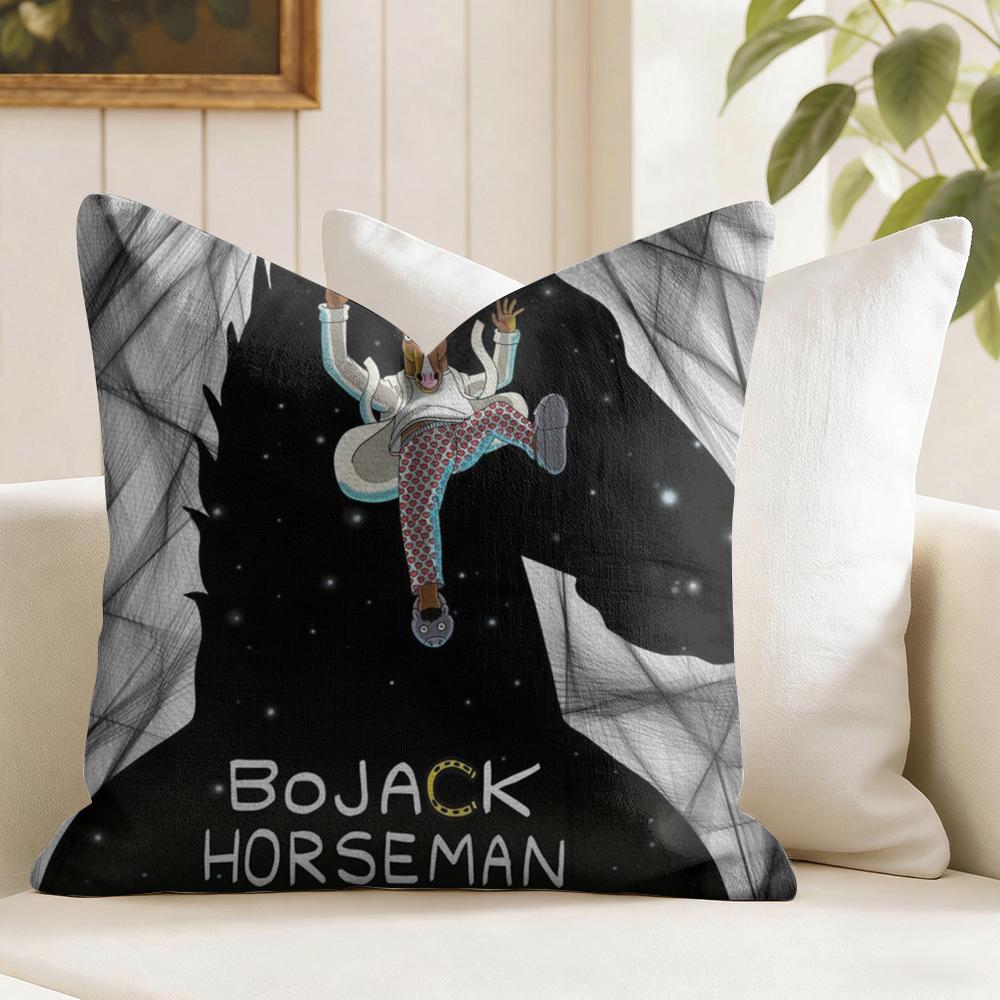 BBoJack Horseman Custom Cushion Cover Eco Linen Pillow Case DoubleSided Print Breathable Durable Zipper Home Decor Gift
